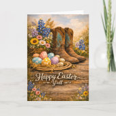 Carte Happy Easter Y’all Boots & Wildflowers Card (Devant)