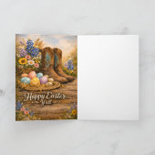 Carte Happy Easter Y’all Boots & Wildflowers Card (Intérieur)