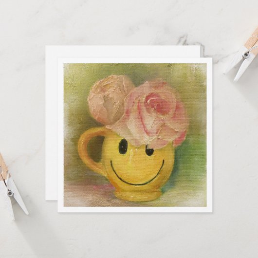 Carte Happy Face Mug (Devant/Arrière en situation)