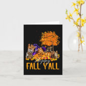 Carte Happy Fall Y'all Cats Lover Automne Citrouille Map (Fleur jaune)
