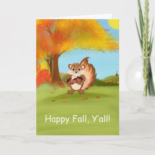 Carte Happy Fall Y'All Chipmunk avec Acorns (Devant)