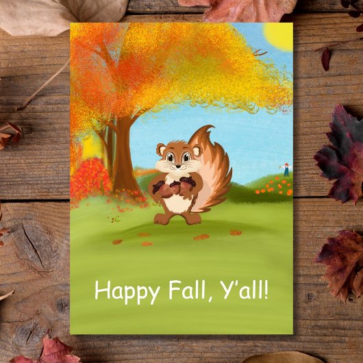 Carte Happy Fall Y'All Chipmunk avec Acorns