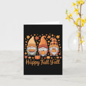 Carte Happy Fall Y'all Gnome Citrouille Automne Thanksgi (Fleur jaune)