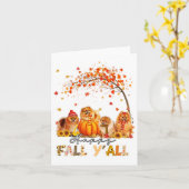Carte Happy Fall Y'all Poméranienne Automne Lover Citrou (Fleur jaune)