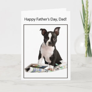 Carte Happy Father's Day from Boston Terrier Dog, to Dad