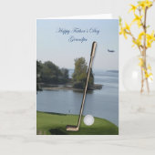 Carte Happy Father's Day Golf Grandpa Card - Customized (Fleur jaune)