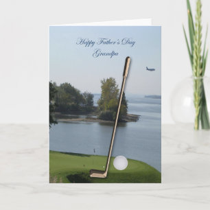 Carte Happy Father's Day Golf Grandpa Card - Customized