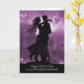 Carte Happy Fathers Day Husband Romantic Couple  (Fleur jaune)