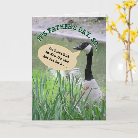 CARTE HAPPY FATHER'S DAY/MY DAD NUMERO UNO/GOOSE IMAGE (Fleur jaune)