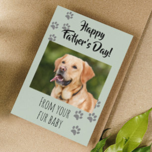 Carte Happy Father's day Photo Dog Cat Pet Fur Baby