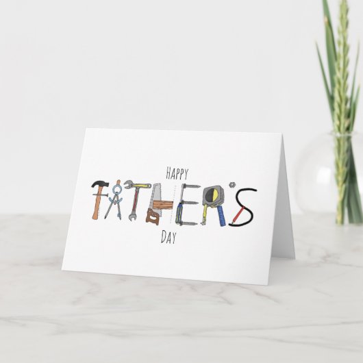 Carte Happy Father's Day Tools Folding Card (Devant)