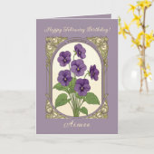 Carte Happy February Birthday Viola Flowers (Fleur jaune)