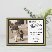 Carte Happy Fête des pères Black & Gold Art Déco (Debout devant)