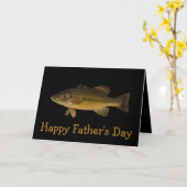 Carte Happy Fête des pères Pêche Poisson basse (Fleur jaune)
