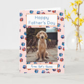 Carte Happy Fête des pères Photo Chien Chat Animaux Empr (Fleur jaune)