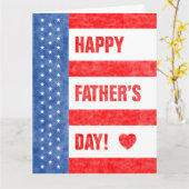 Carte Happy Fête des pères Stars and Stripes (8,5 x 11) (Fleur jaune)