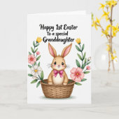 Carte Happy First Easter Granddaughter Card (Fleur jaune)