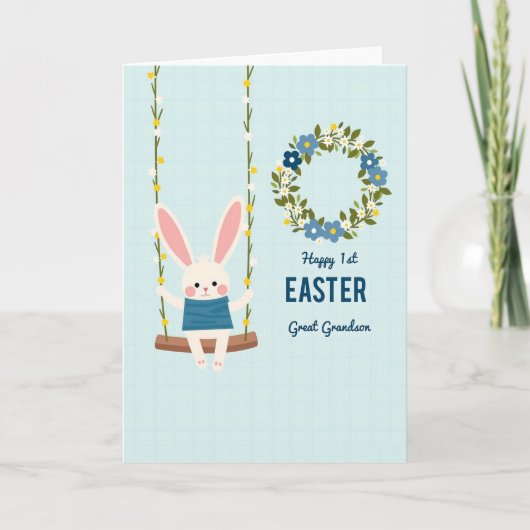Carte Happy First Easter Great Grandson Card (Devant)
