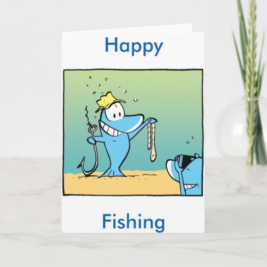 Carte Happy Fishing Funny Greeting Card (Devant)