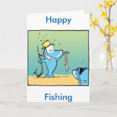 Carte Happy Fishing Funny Greeting Card (Fleur jaune)