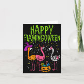Carte Happy Flamingoween Y Flamingos Funny Halloween Cos (Devant)