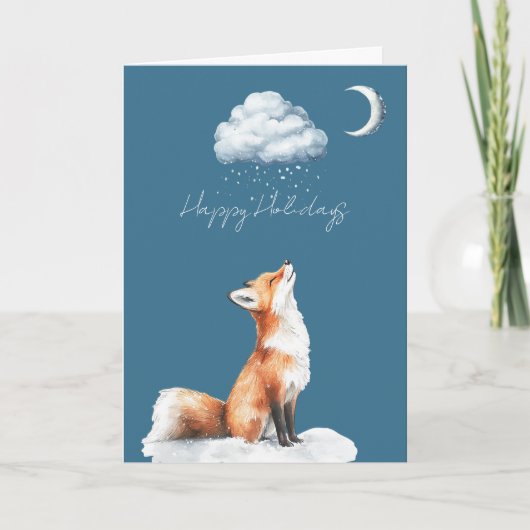 Carte Happy Fox Cloud Snow Christmas (Devant)