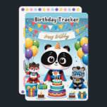 Carte Happy Friends' Birthday Tracker<br><div class="desc">Faites de chaque anniversaire inoubliable avec notre adorable carte "Happy Friends' Birthday Tracker" ! Parfait pour vos petits pour garder trace des journées spéciales de tous leurs amis. 📅 Caractéristiques ✨ : 🐻 ‍ design joli et coloré, avec un panda gai et une variété d'amis animaux. 📆 format de calendrier...</div>
