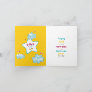 Carte Happy Fun Cute Tooth Fairy Merci personnalisé
