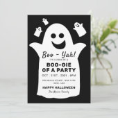 Carte Happy Ghost, Black Halloween Party (Debout devant)
