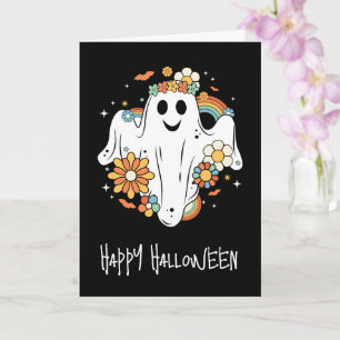 Carte Happy Ghost Retro Hippie Vibe Halloween
