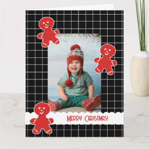 Carte Happy Gingerbread Homme Custom Photo de Noël