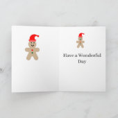 Carte Happy Gingerbread Man Editable Christmas (Intérieur)