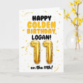 Carte Happy Golden Birthday, 11th Birthday Card for Kids (Fleur jaune)