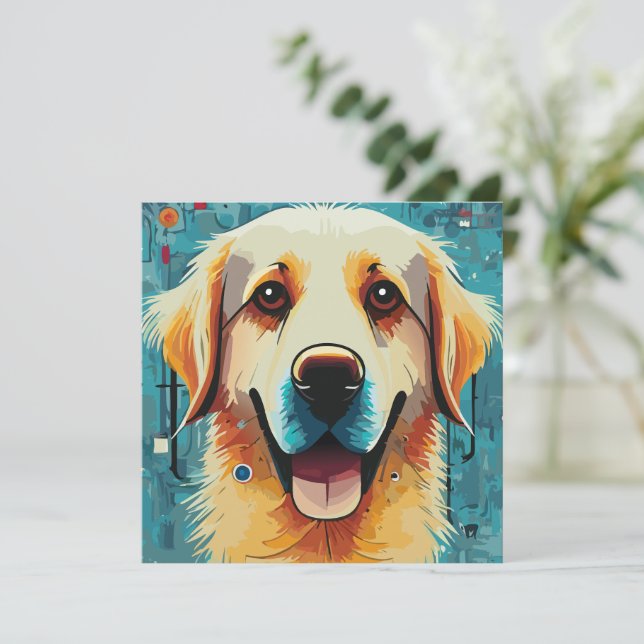 Carte Happy Golden Retriever (Debout devant)
