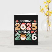 Carte Happy Goodbye 2025 Hello 2026 Festive New Year Loo (Fleur jaune)