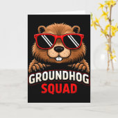 Carte Happy Groundhog Day 2026 Celebration Funny Groundh (Fleur jaune)
