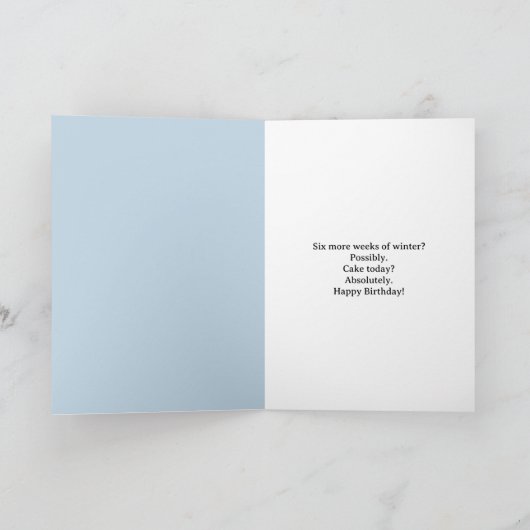 Carte Happy Groundhog Day Birthday Groundhog with Cake (Intérieur)