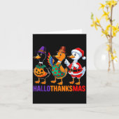 Carte Happy Hallothanksmas Duck Lover Halloween Merry Ch (Fleur jaune)