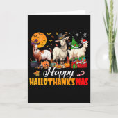 Carte Happy Hallothanksmas Goat Halloween Thanksgiving C (Devant)
