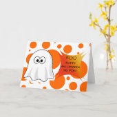 Carte Happy Halloween 2020 to you Halloween Boo Ghost (Fleur jaune)