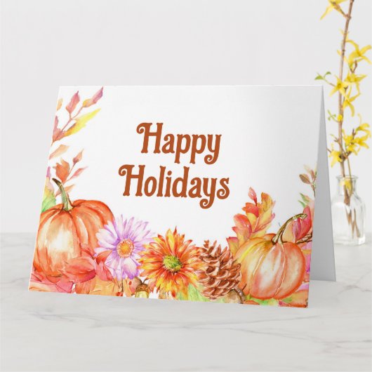 Carte Happy Halloween aquarelle (Fleur jaune)