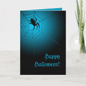 Carte Happy Halloween Black Spider sur le Web (Devant)