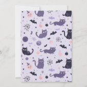Carte Happy Halloween chats violet Photo Holiday Card (Dos)