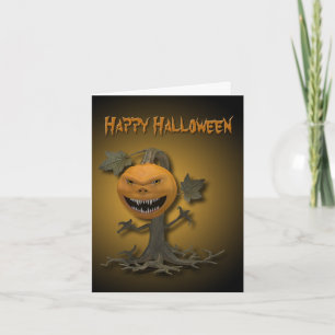 Carte Happy Halloween Citrouille Tree
