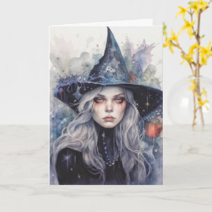 Carte Happy Halloween Conception de sorcière d'automne