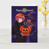 Carte Happy Halloween Costumes (Fleur jaune)