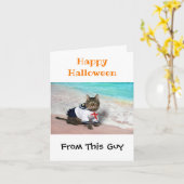 Carte Happy Halloween drôle Humour mignon costume de cha (Fleur jaune)
