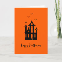 Happy Halloween Éffrayant Haunted House Orange Bla