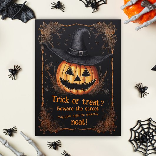 Carte Happy Halloween Éffrayant Trick Ou Traiter Salutat