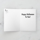 Carte Happy Halloween Ghost Chat noir mignonne Orange (Intérieur)
